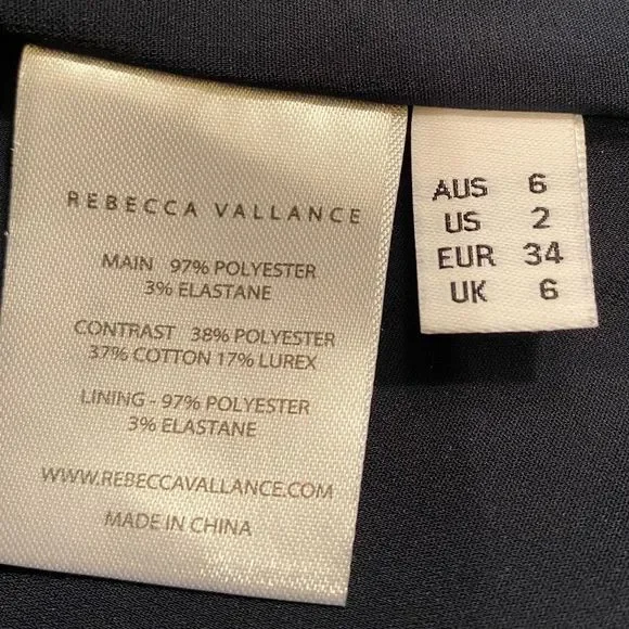 NWT Rebecca Vallance Lucienne Bonded Crepe Strapless Mermaid Gown in Ink SZ 2